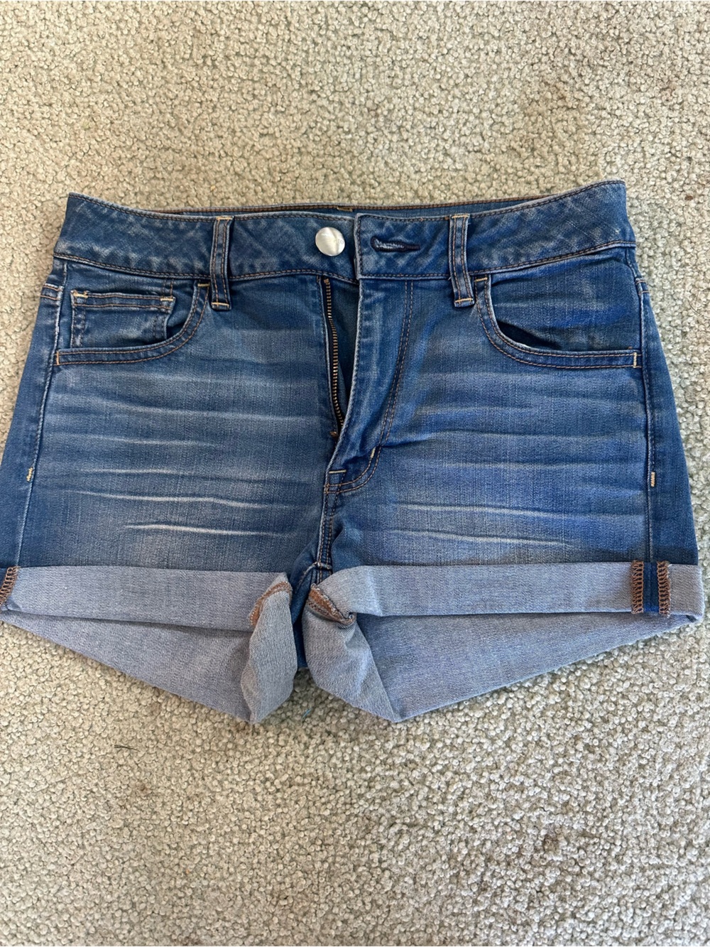 American Eagle Outfitters Medium Blue Stretch Jean Shorts